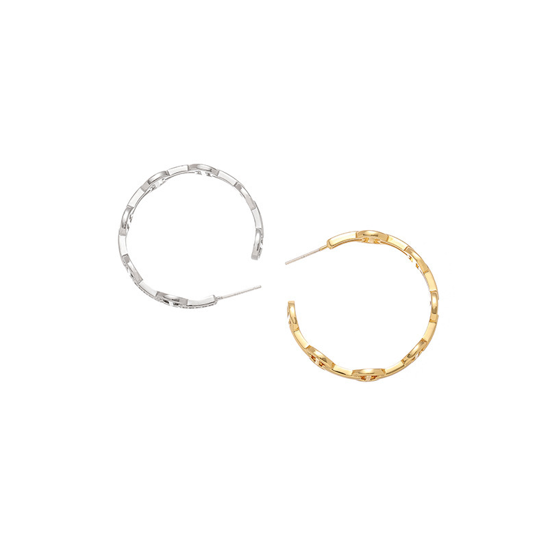 Europa y los Estados Unidos transfronterizos nariz de cerdo exagerada TK explosión ligera de lujo alta sensación de zircon diamantes completos pendientes en forma de C para mujeres image 6