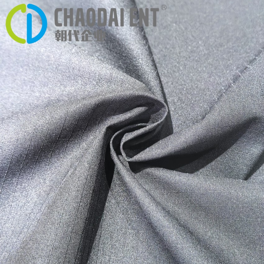 RPET再生涤纶格子T800高弹 PU白膜水压透气透湿户外冲锋衣面料