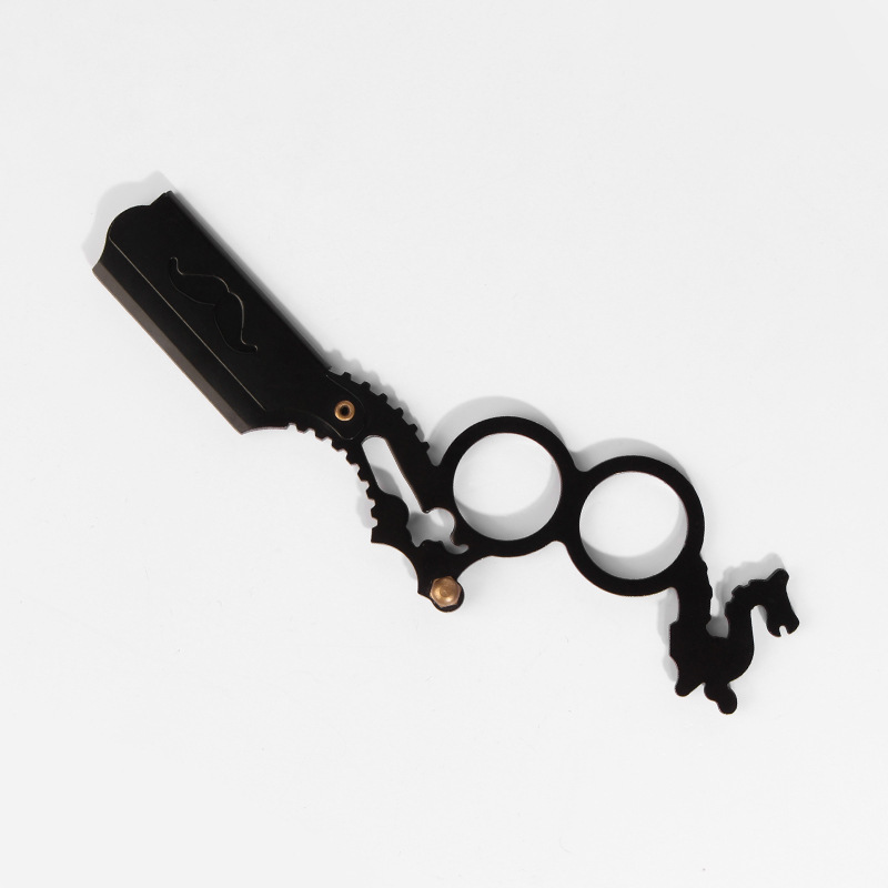 Cross-border double ring stainless steel manual razor blade change shaving shaving razor barber shop hairdressing knife holder