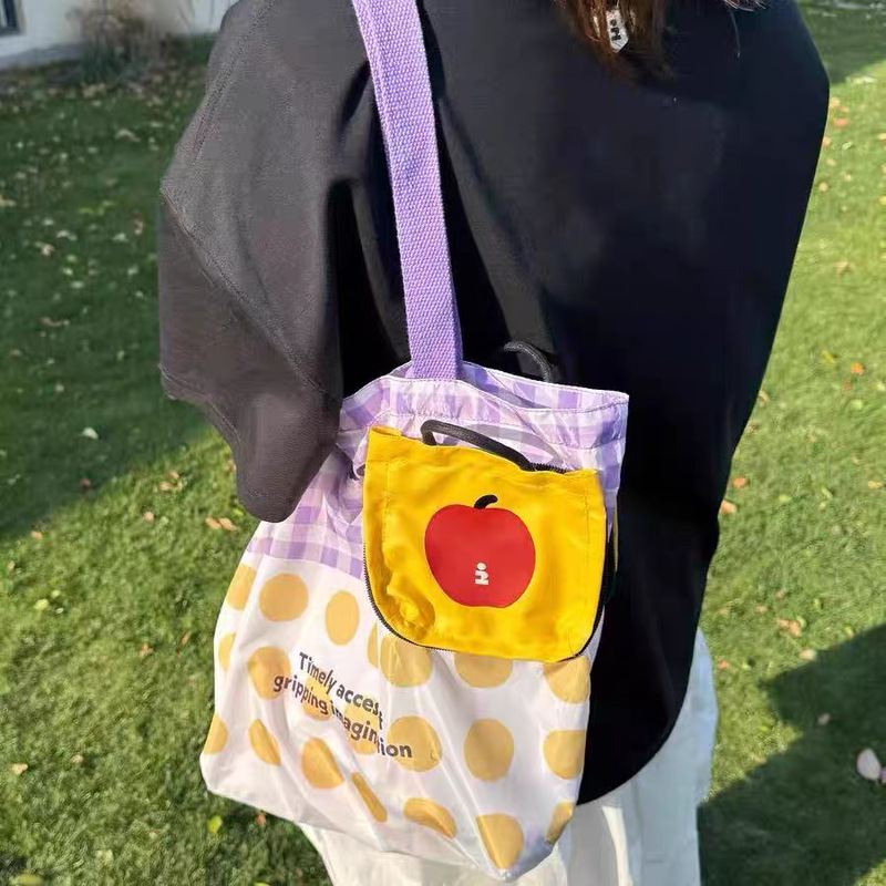 Tagi ハハポップコーン折りたたみトート大容量シュリンクバッグ巾着収納旅行ショッピングバッグショルダーバッグ|undefined