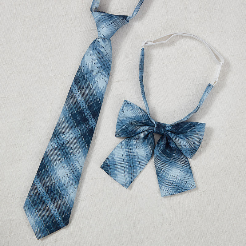 Jk Tie Blue Collar Flower Ladies Preppy Style Uniform Bow Tie Plaid Free Shirt Accessories Decoration Men