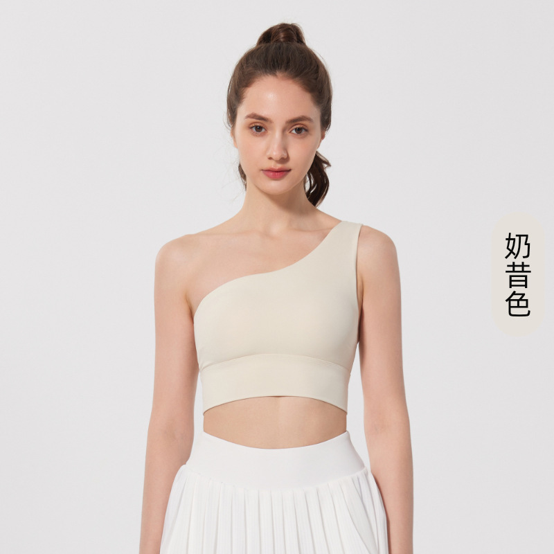 Antibacteriano desnudo sensación de belleza de espalda ropa interior deportiva correr Pilates cinturón de cojín de pecho bra de hombro inclinado chaleco de fitness ropa de secado rápido para mujeres