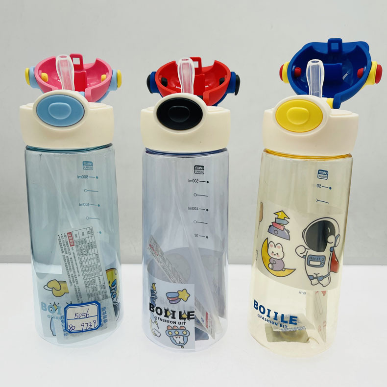 Baijia 5056 fábrica al por mayor nuevo robot estudiante paja taza de agua portátil rebote cubierta hervidor de agua