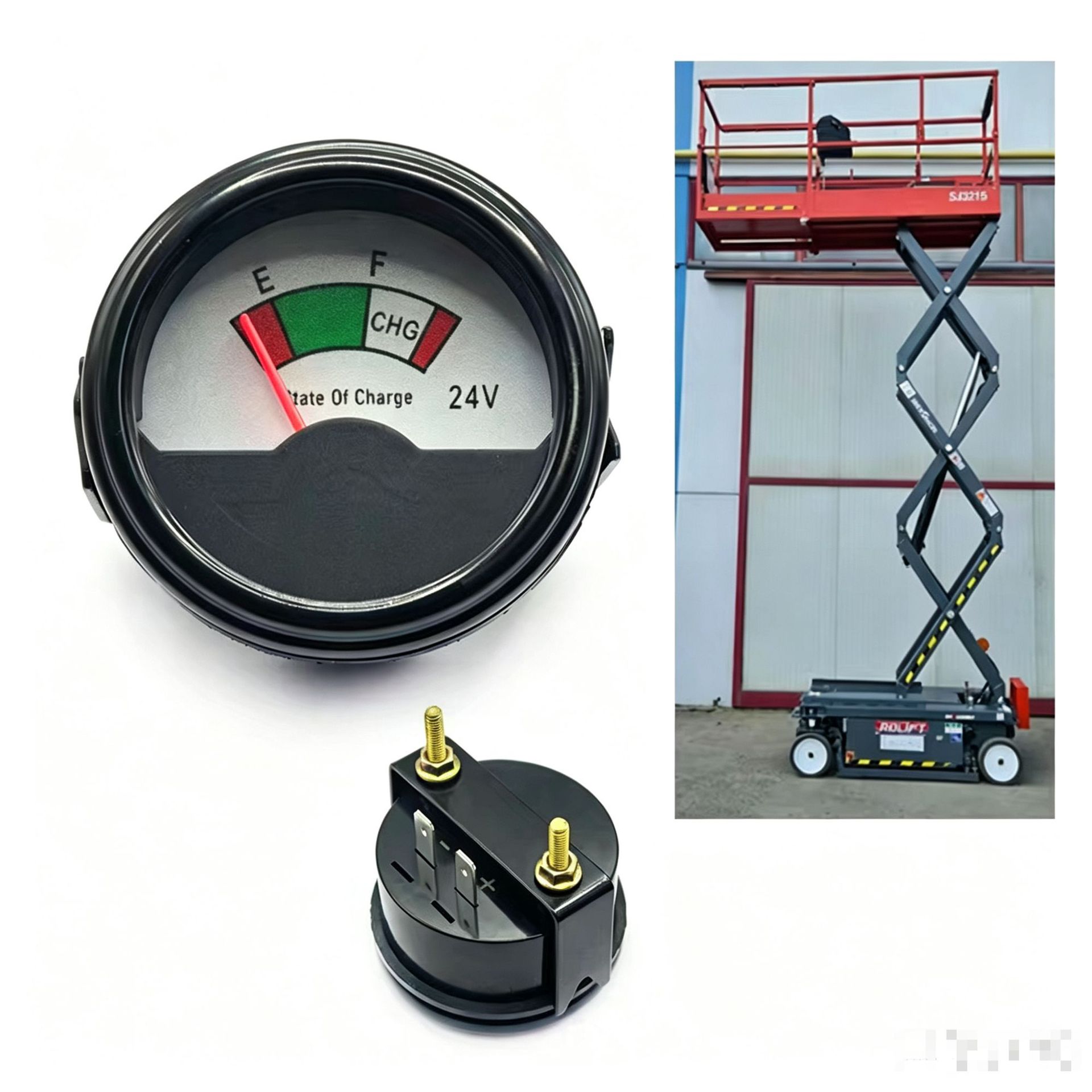 Battery power indicator 52mm circular indicator power meter 24V suitable for golf lift platforms