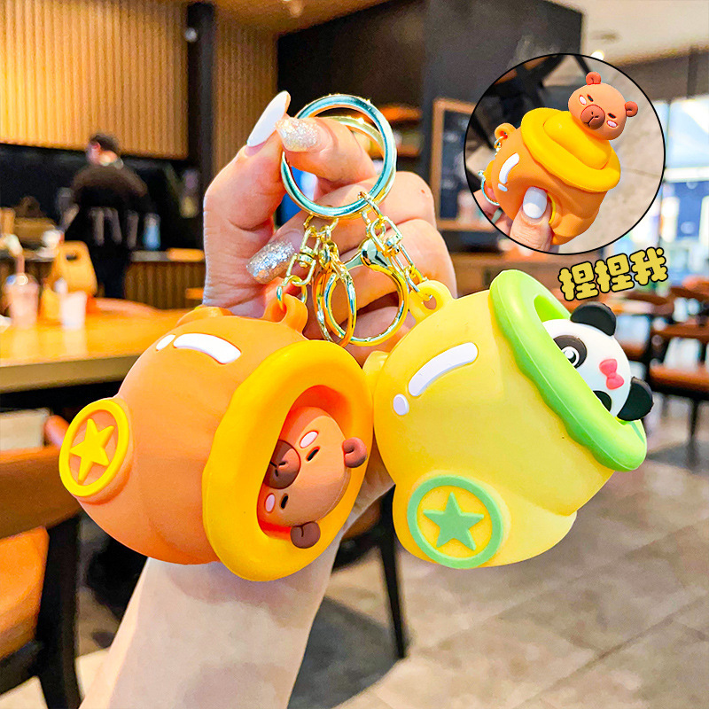Decompression Pikabala Cannon Pinch Music Keychain Schoolbag Pendant Children's Exercise Toy Grab Small Gift