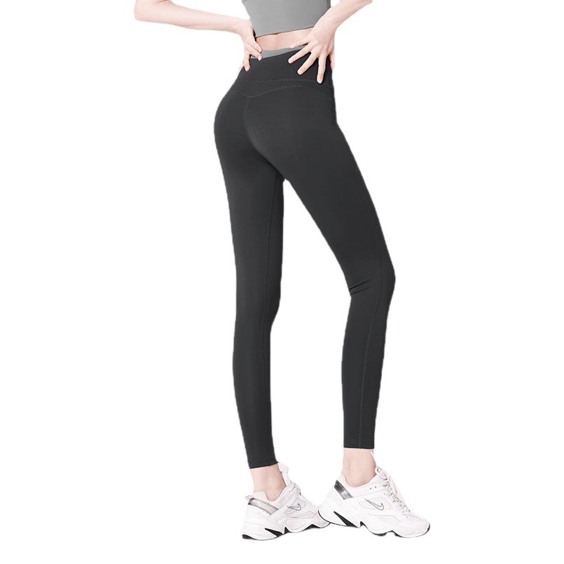 Pantalones deportivos de cintura alta con bloques de color Juyitang para mujer, sin costuras, realzan los glúteos, adelgazan, leggings para correr y hacer ejercicio