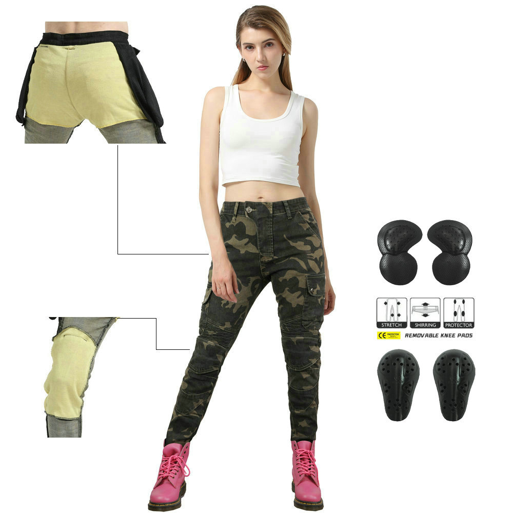 LOONG BIKER motocicleta jeans Mujer Caballero motocicleta pantalones Kevlar resistente al desgarro montar pantalones anti-caída