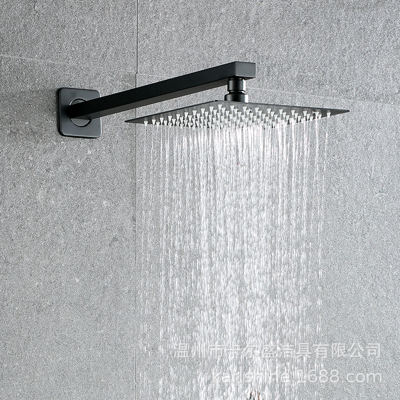 Tubo de pared de acero inoxidable negro Brazo de ducha oculta ducha boquilla superior tubo de techo biela tubo de baño