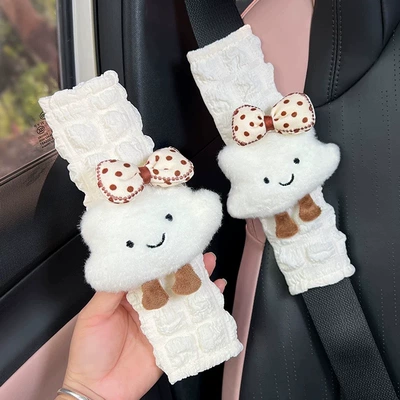 cute couple cloud female shoulder — Seat belt shoulder pad - cloud-bow-pair-of-puff-shoulder-pads-about-2563cm