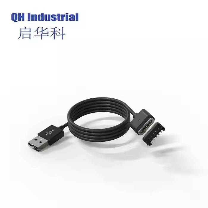 5pin barra larga de doble cabeza de cable de carga de absorción magnética anticortocircuito de masaje de cable de carga de absorción magnética macho y hembra image 3