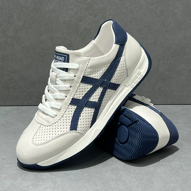 Летняя мужская обувь дышащая тонкая немецкая тренировка обувь 2025 новая кожаная полая обувь