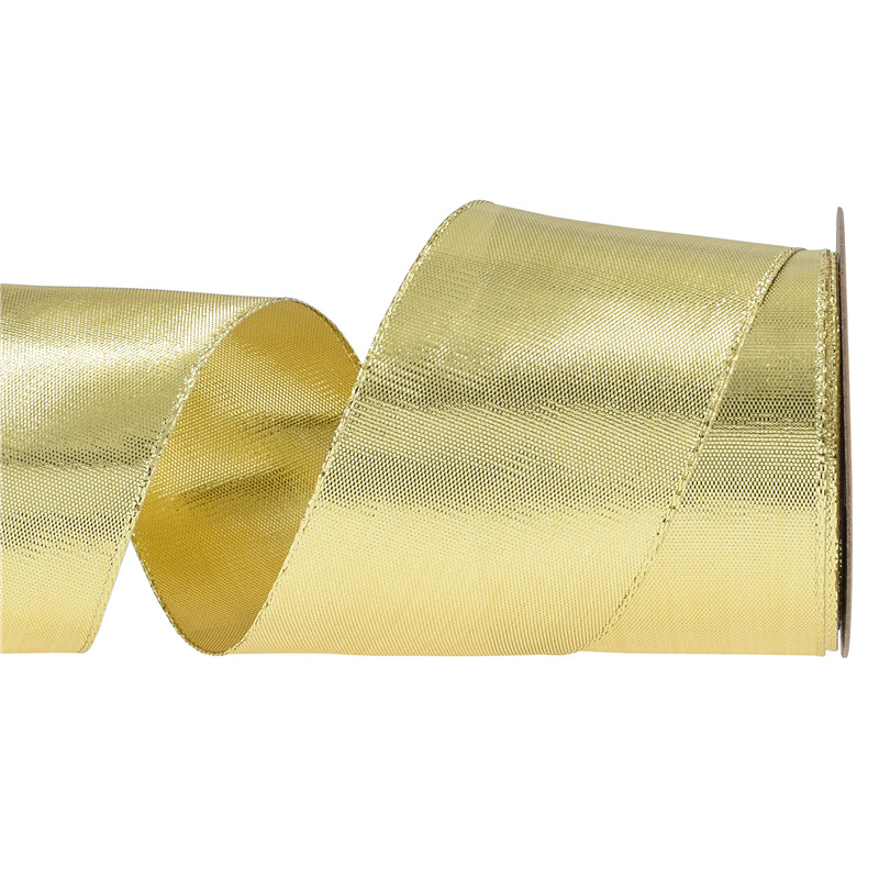 Nuevos productos transfronterizos, verde dorado y plateado brillante, cinta de seda, decoración de flores de celebración festiva, embalaje de regalo, cinturón de cebolla brillante, 10 yardas en stock