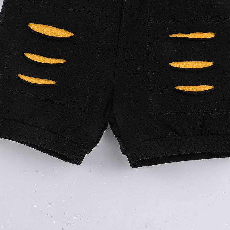Children's Boy Shorts Two-piece Suit Summer Alphabet Vest Shorts Suit display picture 4