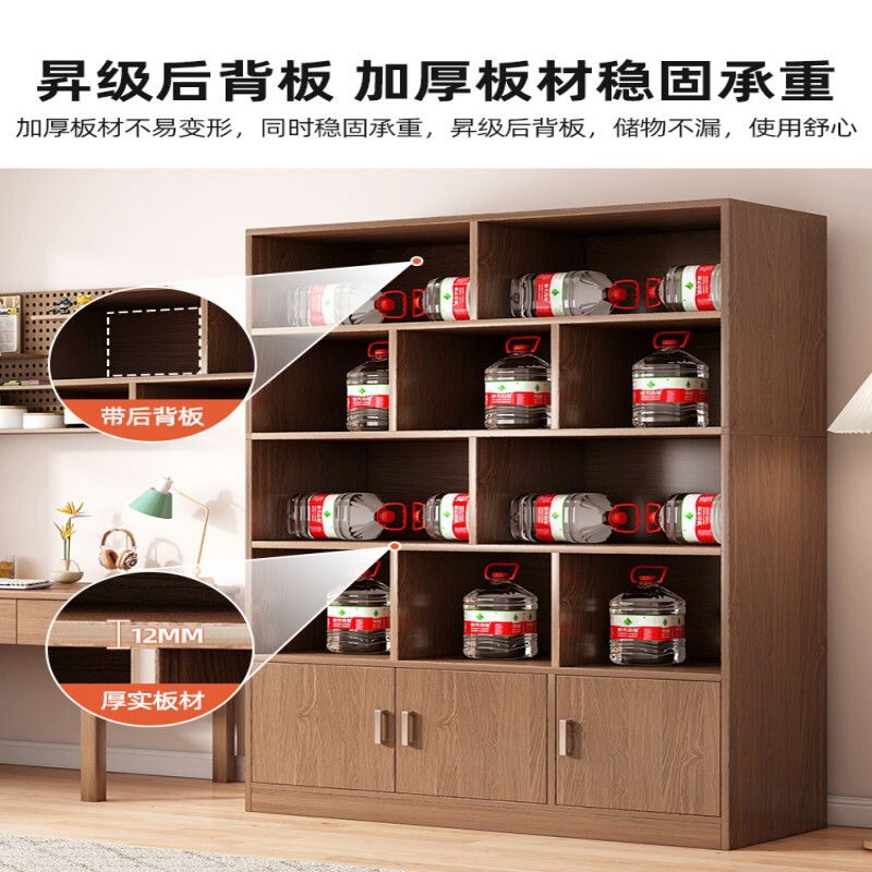 实木书架落地置物架靠墙客厅置物柜家用储物柜收纳柜子展示柜书柜|undefined