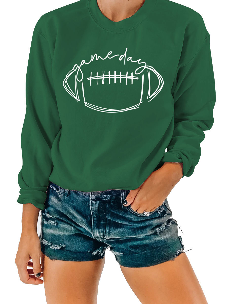 En stock de las mujeres del siglo Comercio exterior estación independiente Amazon Rugby impresión más tamaño manga larga sudadera image 26