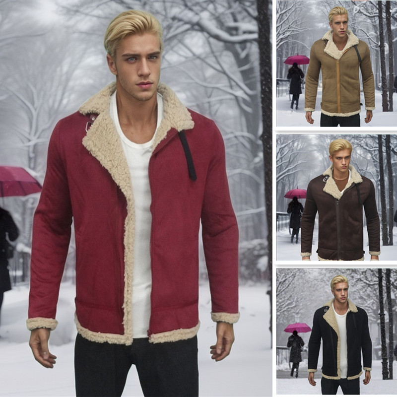2024 new integrated lamb men's with thickened fur and suede jacket_voghion.com