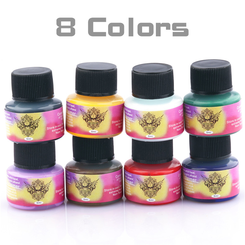 La tinta del tatuaje del pigmento de la práctica del tatuaje de la venta caliente transfronteriza integró la pintura de la aguja 5ml pequeña tinta de la práctica de la niebla del Diablo