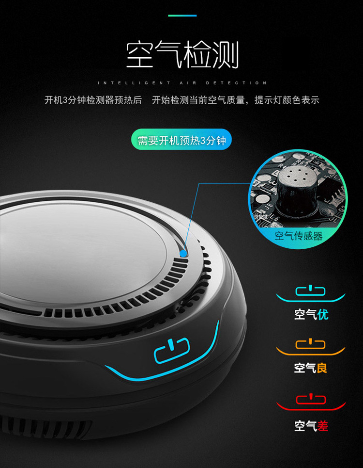 Air Purifier with Negative Ions, Aromatherapy, Formaldehyde Removal, Odor Elimination, Source Factory, Car Interior Formaldehyde Removal, Automotive Use