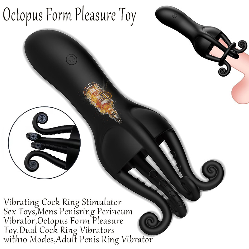Tentacle Vibrating Penis Trainer Ring with 10 Frequencies and Tongue-Licking Prostate Stimulation — detail image 13