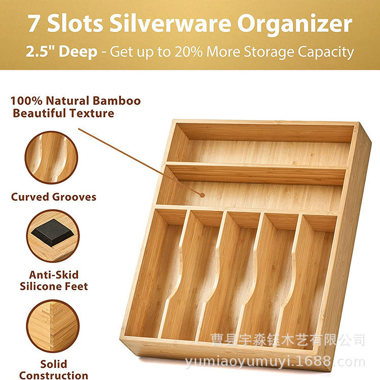 Knife and Fork Storage Box in the Drawer, Kitchen Drawer Storage Box, Wooden Knife and Fork Organizer, Desktop Compartment Storage Box Knife and Fork Storage Box in the Drawer, Kitchen Drawer Storage Box, Wooden Knife and Fork Organizer, Desktop Compartment Storage Box