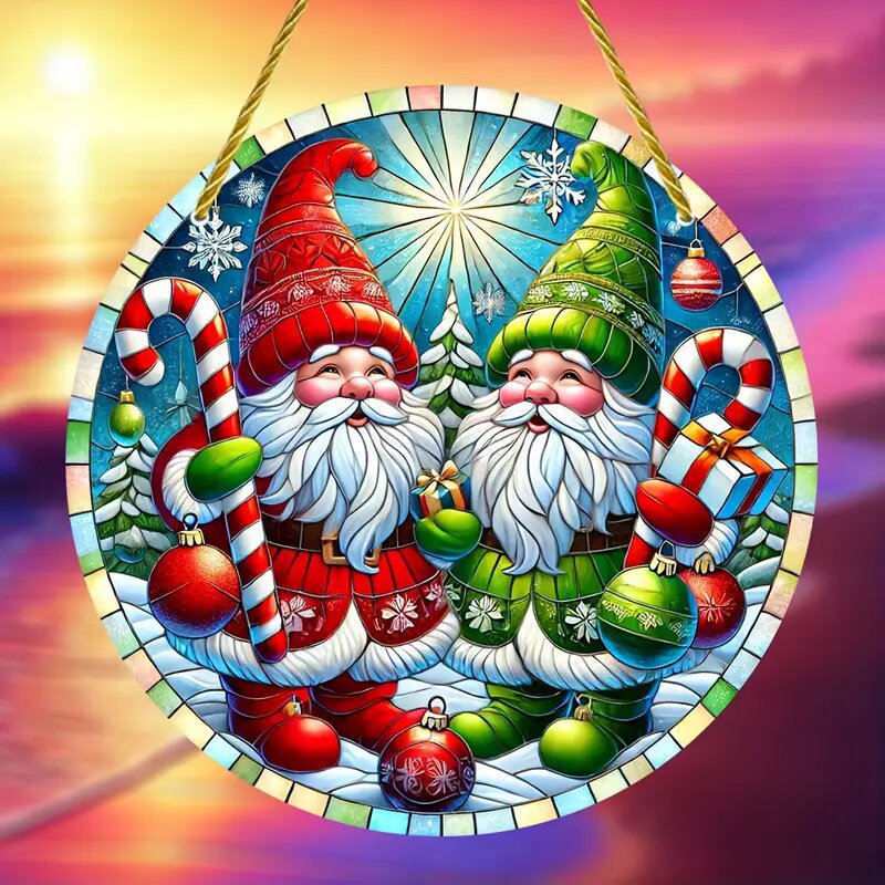 Colgante 2025 nuevos productos transfronterizos de la serie de Navidad disco de decoración para el hogar de joyas de Navidad acrílico
