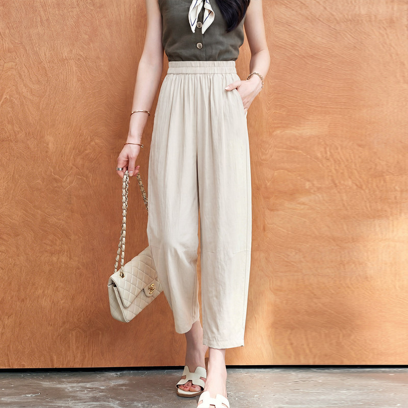 Quick-Dry Sports Pants for Women 2026 New Summer Style, Very Stylish Thin Pants, Loose Fit, Slimming, Nine-Point Length, Ice Silk Carrot Pants