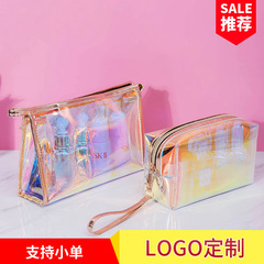 レーザーシンフォニー化粧品バッグ、大容量、高価値、TPU透明ポータブル収納バッグ、小型多機能トイレタリーバッグ