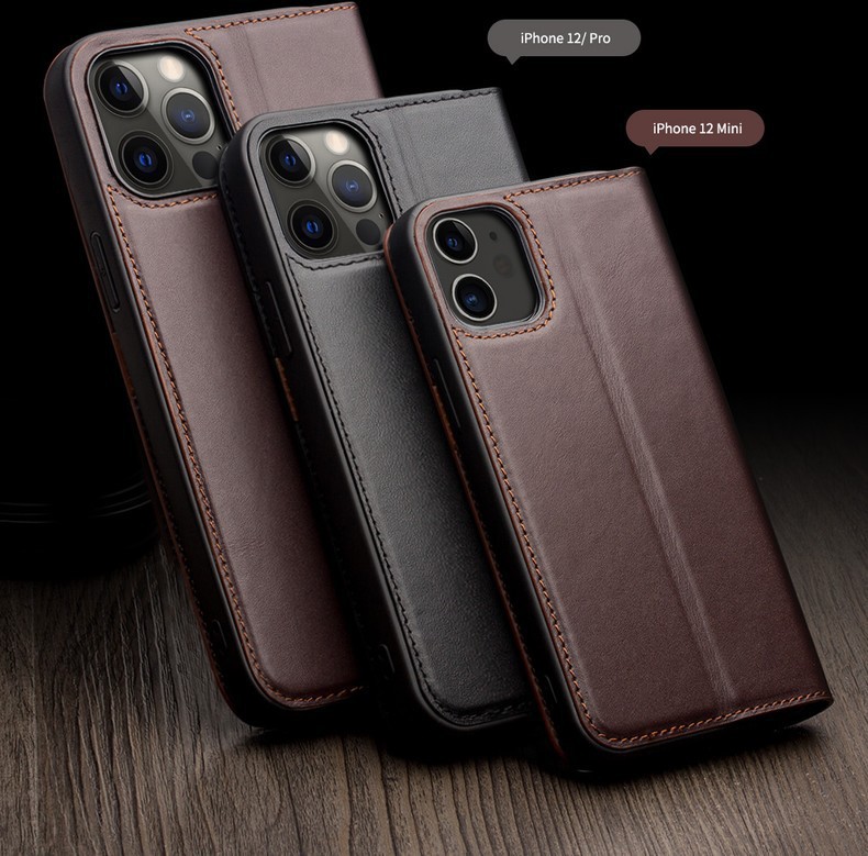 Ốp lưng da thật gập đứng cho iPhone 12 Pro Max / 12 mini – bảo vệ toàn diện, tích hợp giá đỡ — IPhone12 mini 5,4 inch màu nâu cổ điển thế hệ thứ hai, IPhone12 Pro 6,1 inch màu nâu cổ điển thế hệ thứ hai, IPhone12 6,1 inch màu nâu cổ điển thế hệ thứ hai, IPhone12 Pro Max 6,7 inch màu đen cổ điển thế hệ thứ hai chi tiết 4