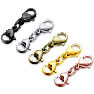 Double head lobster buckle necklace buckle bracelet buckle necklace buckle zinc alloy lobster buckle connection buckle stainless steel buckle