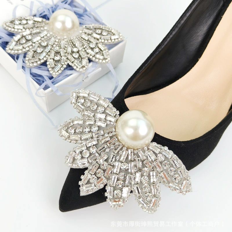 Lotus со стразами на высоких каблуках для обуви с пряжкой для обуви для обуви с цветком съемный зажим для обуви Французский жемчуг для свадебных туфель аксессуары для украшения DIY