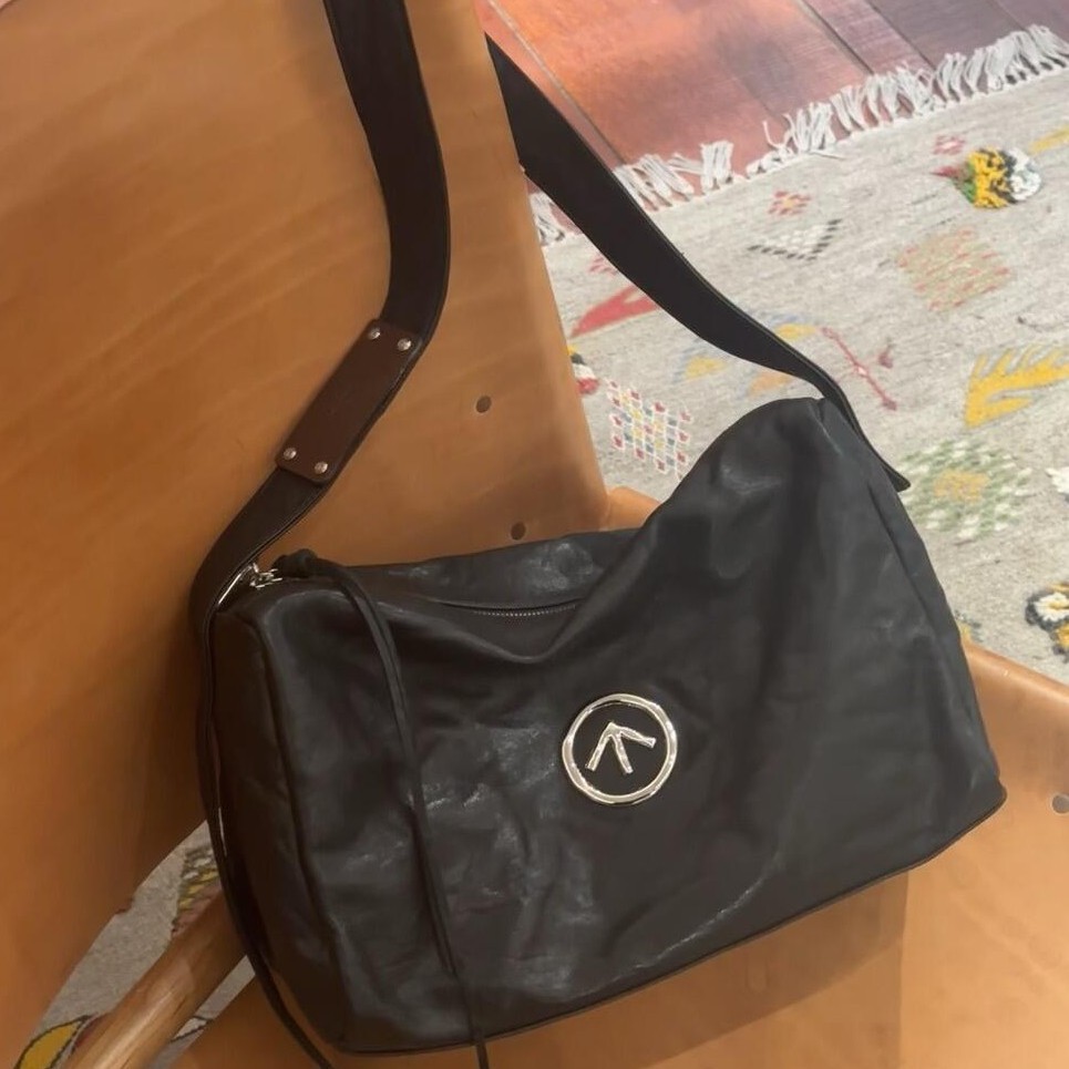 GROT Classic Black Stone Pillow Bag Large Capacity Single Shoulder Boston Crossbody Soft Commuter Arrow Bag - Thumbnail 3
