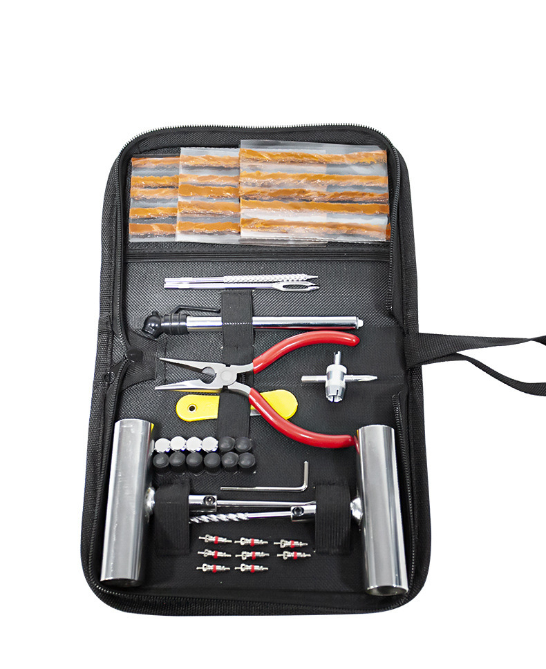 Car Tire Repair Tool Set 46-Piece Set Vacuum Tire Quick Repair Outdoor Car Motorcycle Emergency Kit Bag