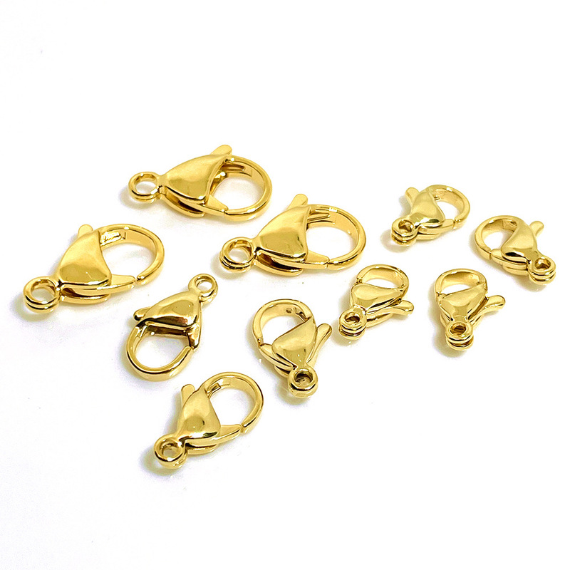 Color-Preserving 18K Gold-Covered Stainless Steel Lobster Clasp Jewelry Accessories DIY Handmade Bracelet Necklace Connection Finishing Buckle Accessories