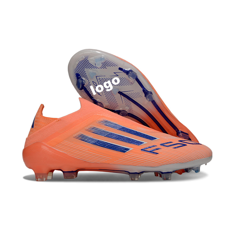 Fábrica de comercio exterior transfronterizo F50 zapatos de fútbol FG rosa con cordón de entrenamiento zapatos de fútbol para hombres hierba natural