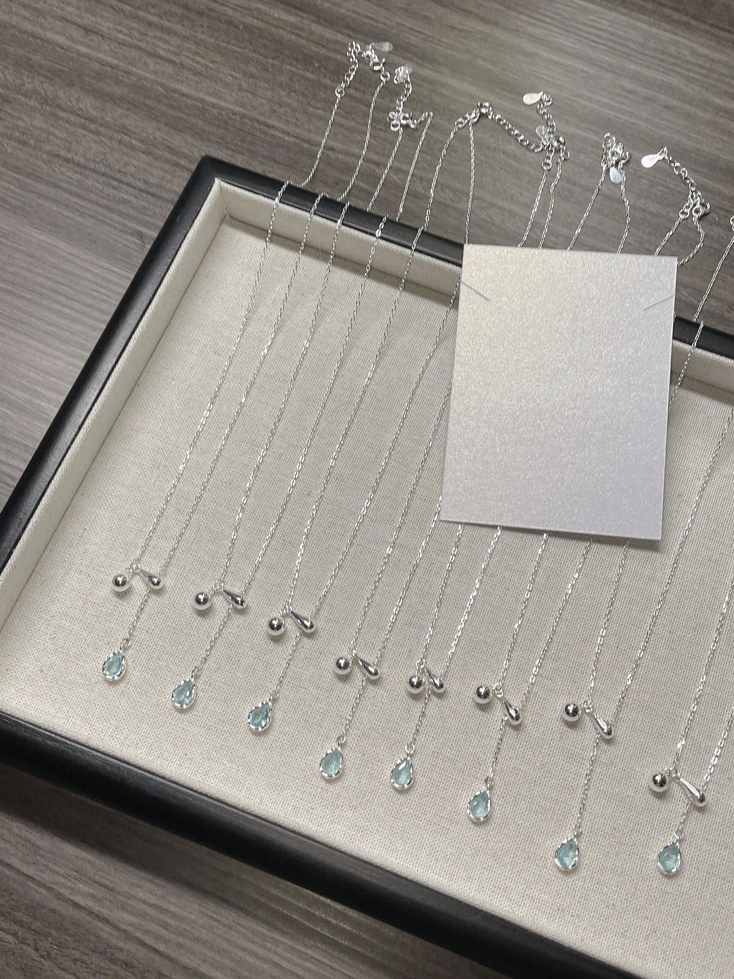Plata Esterlina Dulce Gotitas De Agua Enchapado Embutido Diamantes De Imitación Circón Collar display picture 5
