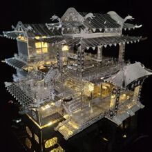 3D立体金属军事拼图DIY手工制作拼装模型成人玩具聚仙楼客栈跨境