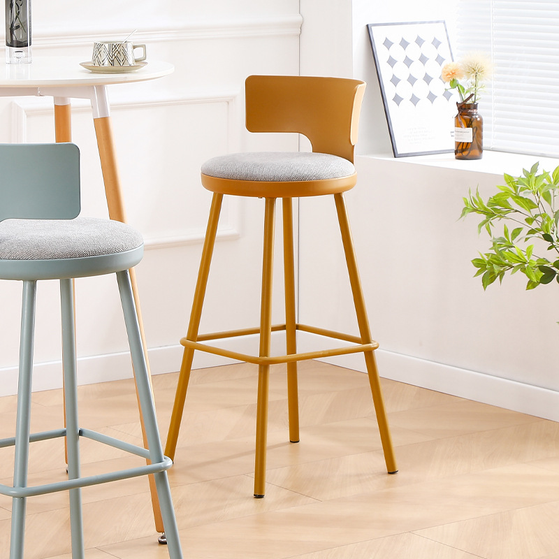 High Stool Stool Front Desk Chair Nordic Modern Milk Tea Shop Bar Chair Bar Chair Simple Creative Dining Chair Backrest