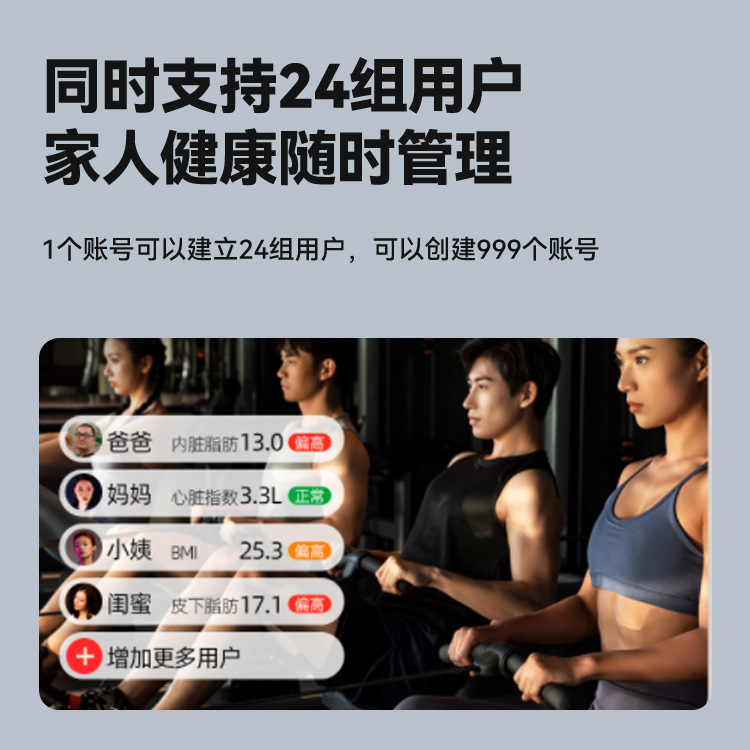 Colored display body fat scale with eight electrodes, Bluetooth-connected smart electronic scale, cross-border customization via app.