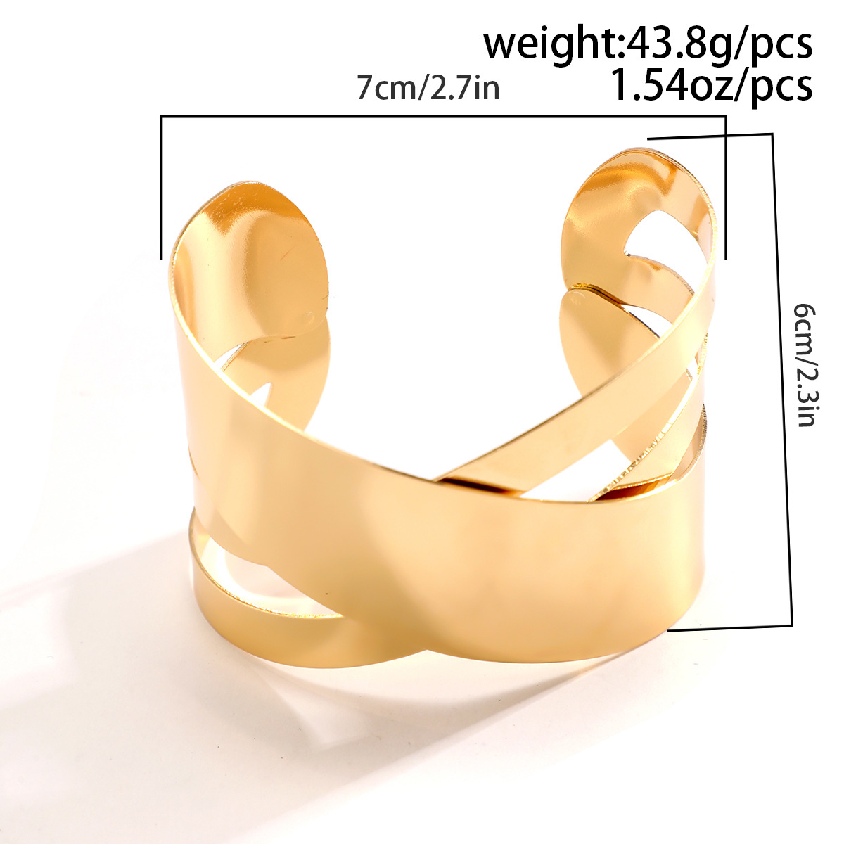 56g Weight White Gold Plated, Gold Plated Plating Material Bangle Classification Iron Chain Material 1 Piece Quantity Casual, Holiday Occasion Iron Material Geometric Pattern Women's Gender IG Style Style Wholesale Jewelry IG Style Geometric Iron White Gold Plated Gold Plated Bangle 无