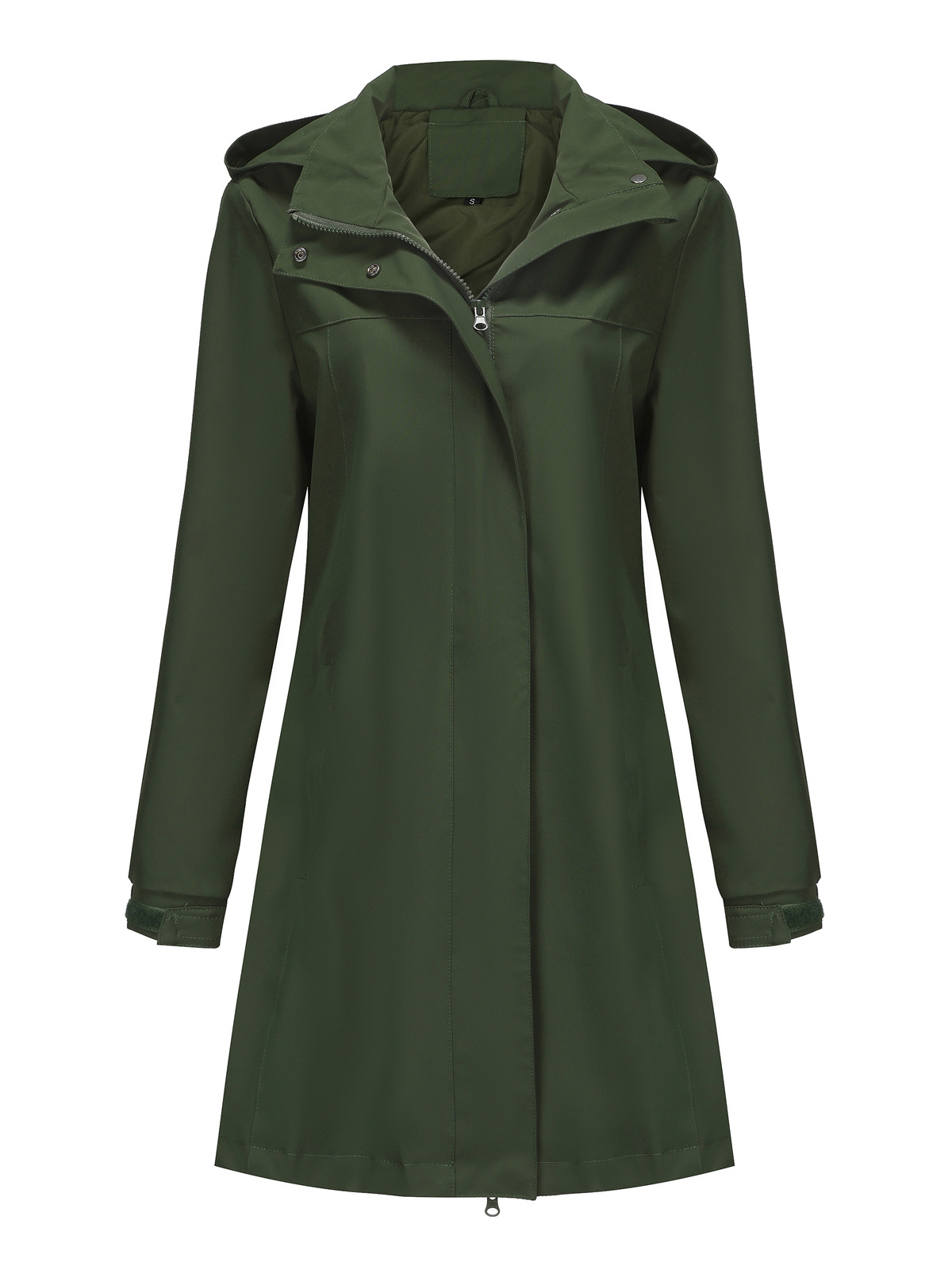 Women's Clothing new spring and autumn detachable hood water repellent windbreaker women's solid color long sleeved thin jacket_voghion.com