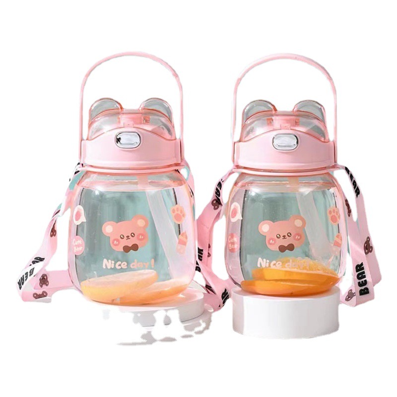 Fábrica al por mayor Tongxin lindo oso vientre taza 1300ml Gran Caldera conveniente Correa mango red taza roja