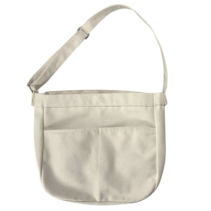 2024 nuevo estilo estilo estilo perezoso bolso de lona de mensajero de color sólido en blanco bolso escolar de estudiante bolso de hombro de estilo universitario ins