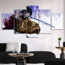 亚马逊专供动漫日式五联装饰画跨境画芯喷绘挂拼接无框画一件代发