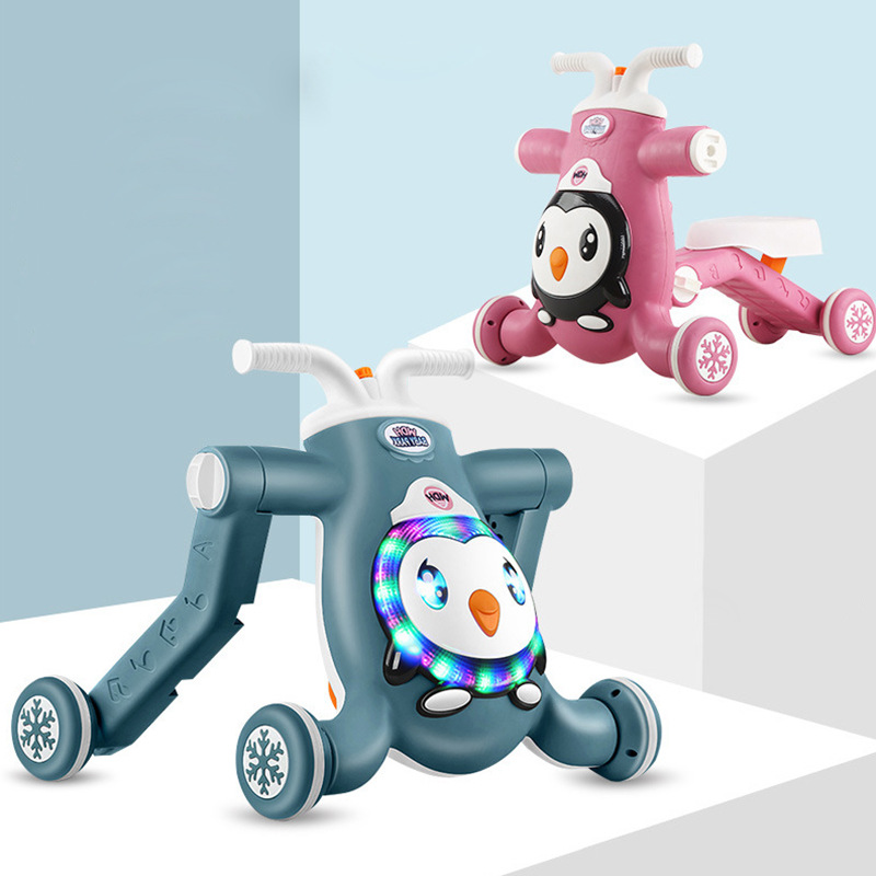 Baby Walker anti-o-pierna multi-funcional de los niños caminar ayuda de deslizamiento scooter de tres en uno de los niños