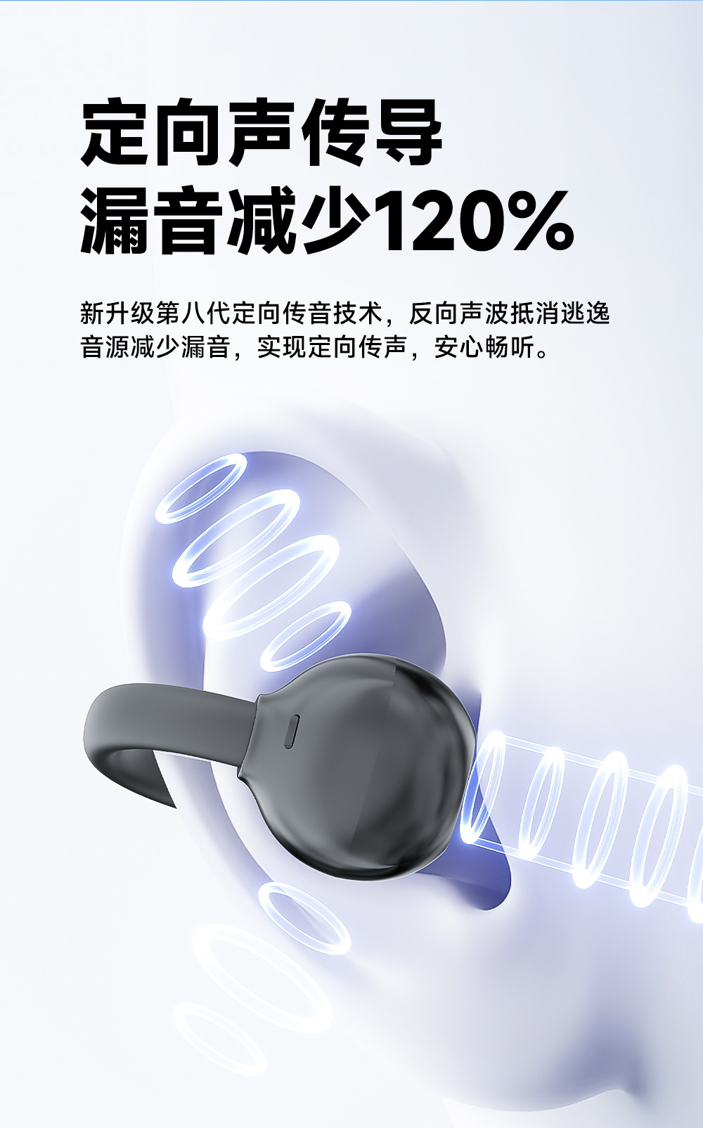Private Model Open-Ear Crossborder Sports Earbuds Stereo Surround High-Definition Calls Noise Cancellation Gaming Footstep Detection Earphones