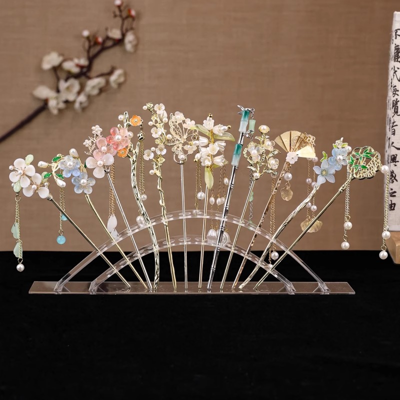 Nueva horquilla china 2025 nuevo estilo estilo antiguo horquilla mujer falda de cara de caballo de alta calidad estilo nacional horquilla de madera paso a paso horquilla tocado