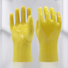 东亚028浸塑手套耐酸碱防水PVC化工劳保手套棉毛耐油胶手套