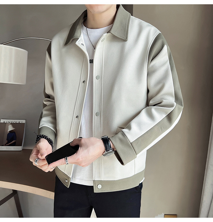 Color Block Blazer For Men Stylish Casual Autumn Jacket_voghion.com