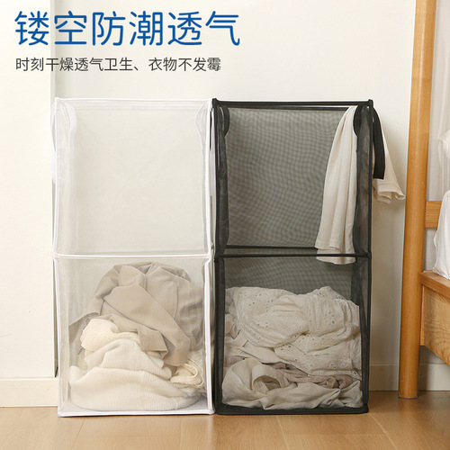 Grid dirty clothes basket bathroom large multi-functional laundry basket foldable bathroom dirty clothes blue