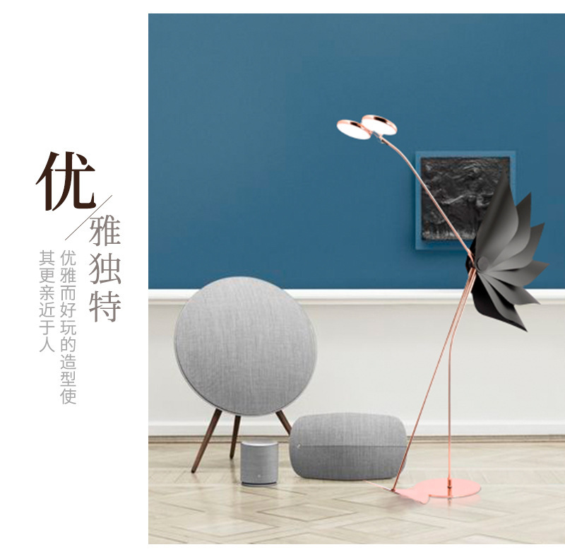 新款后现代设计师个性创意样板房酒店会所鸵鸟客厅双头落地灯-阿里巴巴